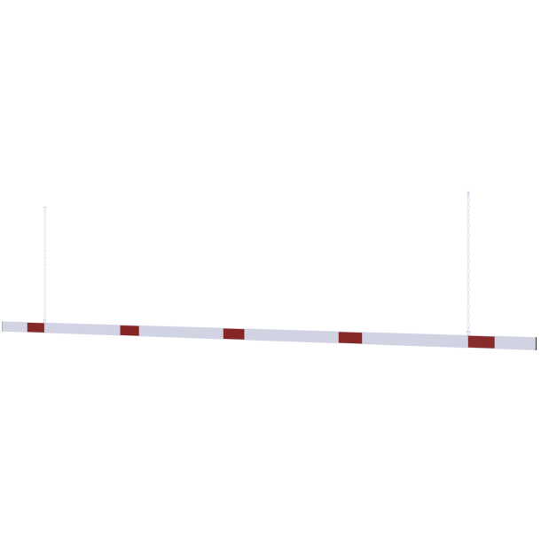 Barrier | aluminium profile | white coated / | red reflecting | white / red | reflecting one-sided | cross tube length: 5000 mm